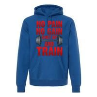 No Pain No Gain Shut Up And Train Workout Fitness Bodybuild Gift Premium Hoodie