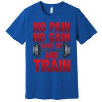 No Pain No Gain Shut Up And Train Workout Fitness Bodybuild Gift Premium T-Shirt