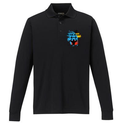 No Pain No Gain Cool Gift Performance Long Sleeve Polo