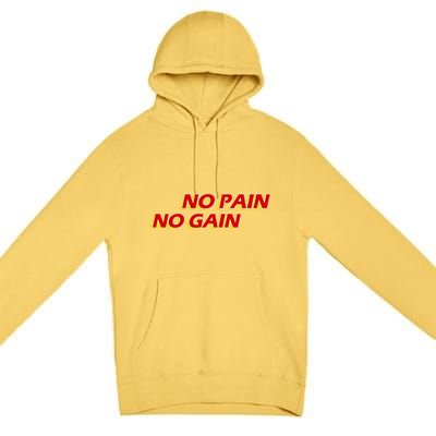 No Pain No Gain Gift Premium Pullover Hoodie