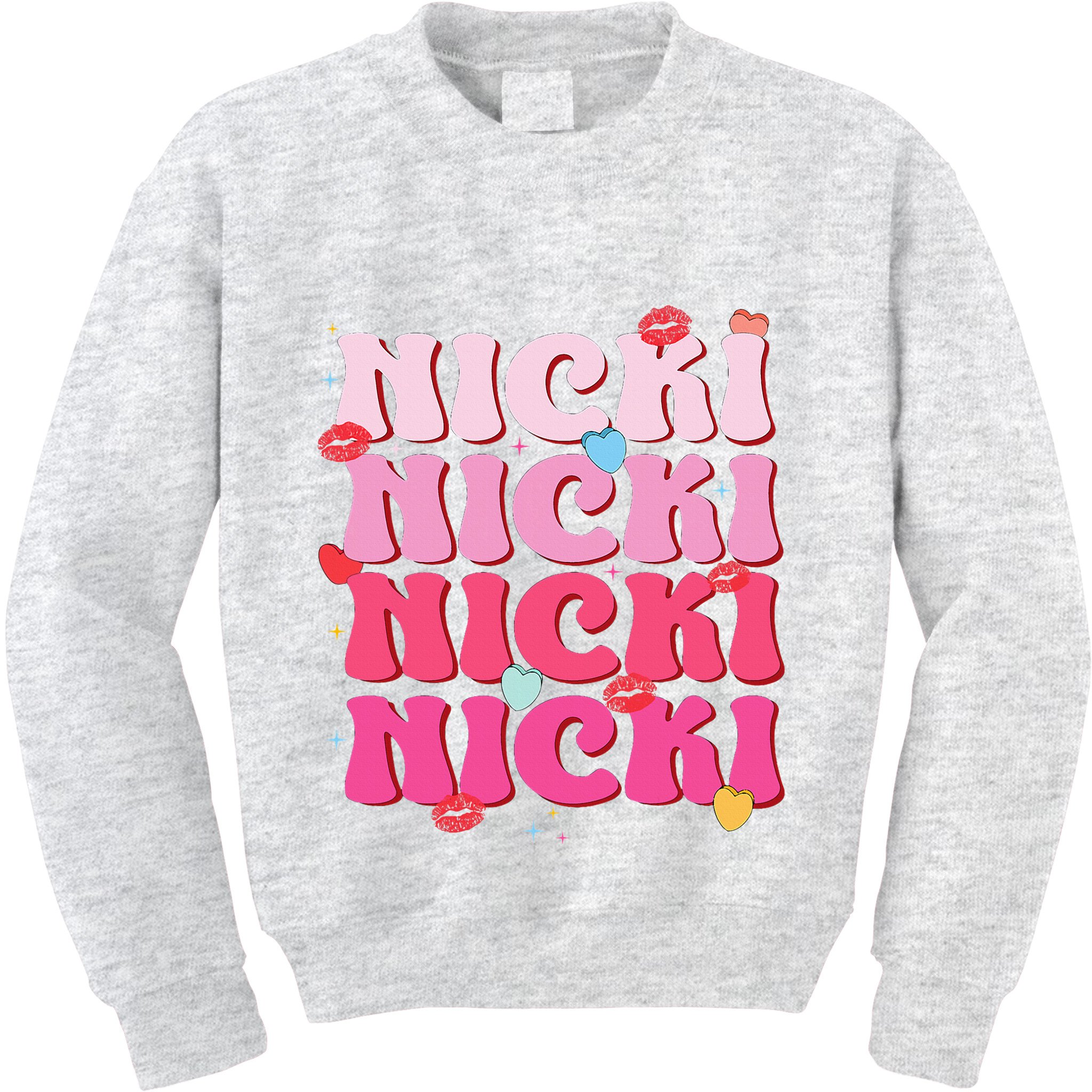 Nicki Personalized Name I Love Nicki Vintage Kids Sweatshirt