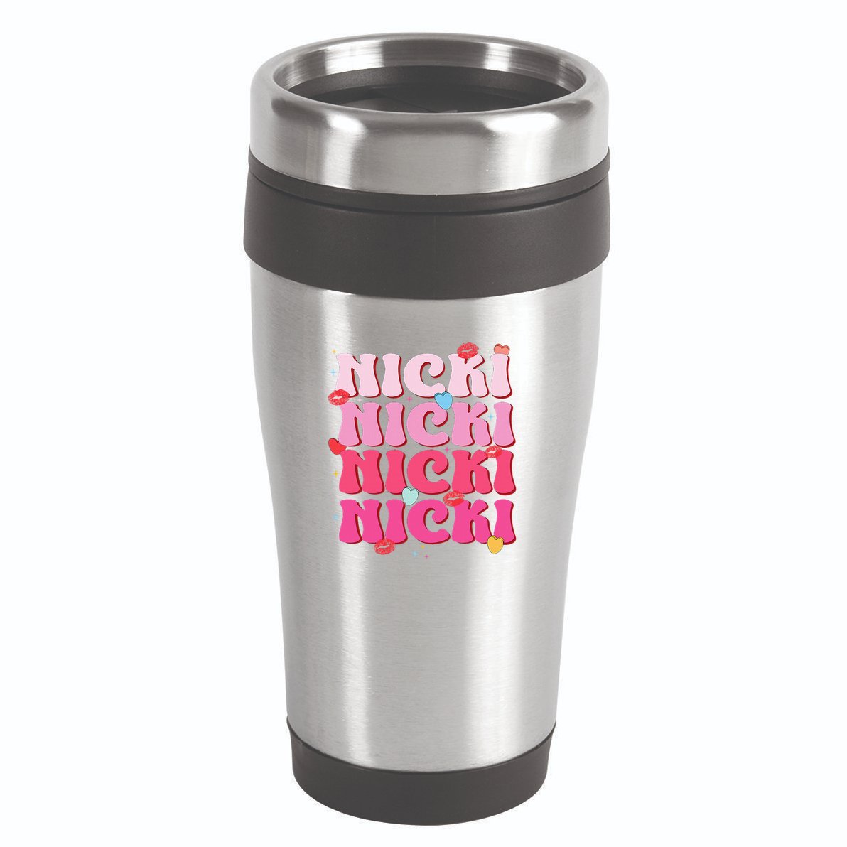Nicki Personalized Name I Love Nicki Vintage 16oz Travel Tumbler