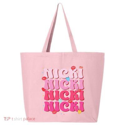 Nicki Personalized Name I Love Nicki Vintage 25L Jumbo Tote