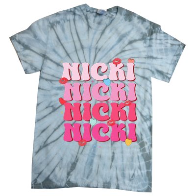 Nicki Personalized Name I Love Nicki Vintage Tie-Dye T-Shirt