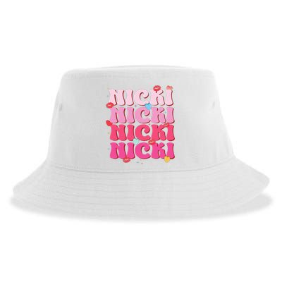 Nicki Personalized Name I Love Nicki Vintage Sustainable Bucket Hat