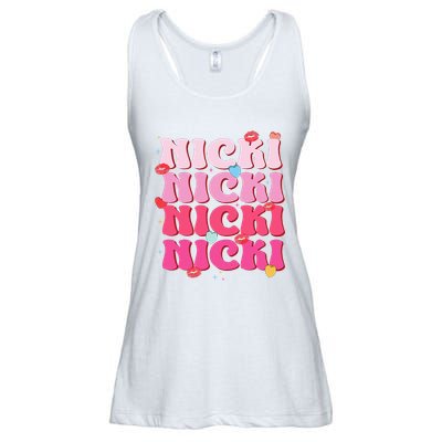 Nicki Personalized Name I Love Nicki Vintage Ladies Essential Flowy Tank