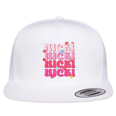 Nicki Personalized Name I Love Nicki Vintage Flatbill Hat