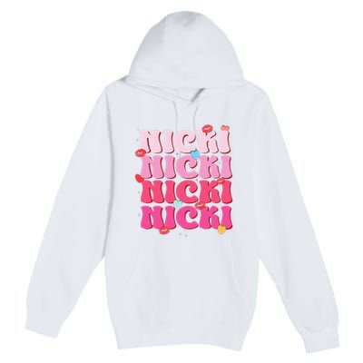 Nicki Personalized Name I Love Nicki Vintage Premium Pullover Hoodie