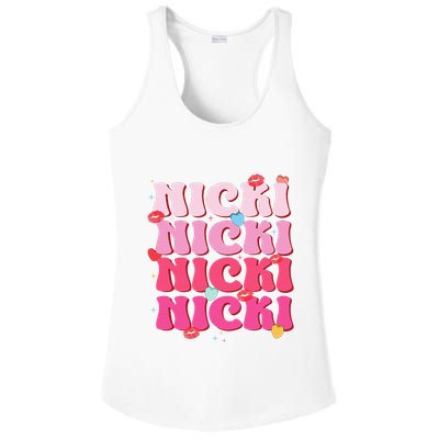 Nicki Personalized Name I Love Nicki Vintage Ladies PosiCharge Competitor Racerback Tank