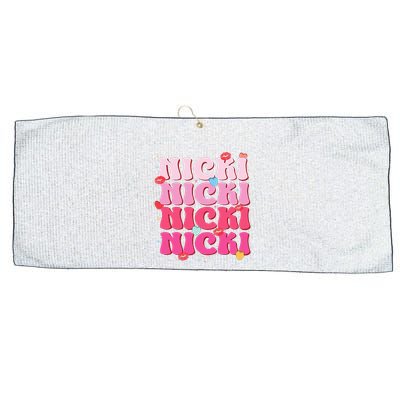 Nicki Personalized Name I Love Nicki Vintage Large Microfiber Waffle Golf Towel