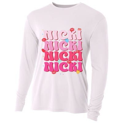 Nicki Personalized Name I Love Nicki Vintage Cooling Performance Long Sleeve Crew