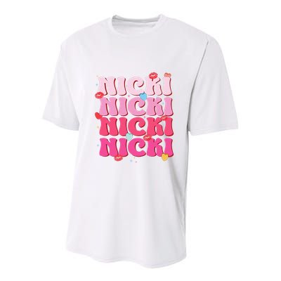 Nicki Personalized Name I Love Nicki Vintage Youth Performance Sprint T-Shirt