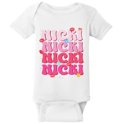 Nicki Personalized Name I Love Nicki Vintage Baby Bodysuit