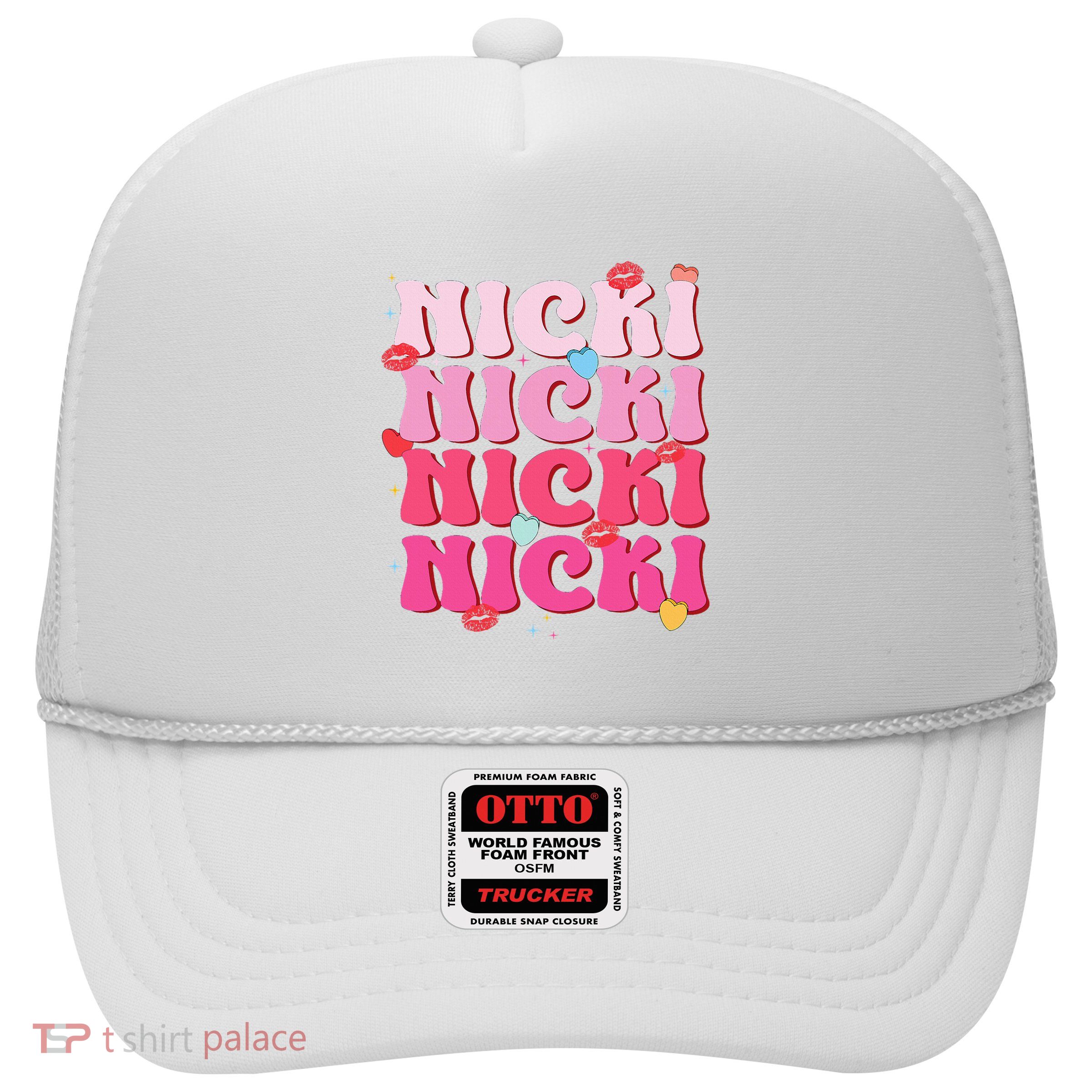 Nicki Personalized Name I Love Nicki Vintage Trucker Hat
