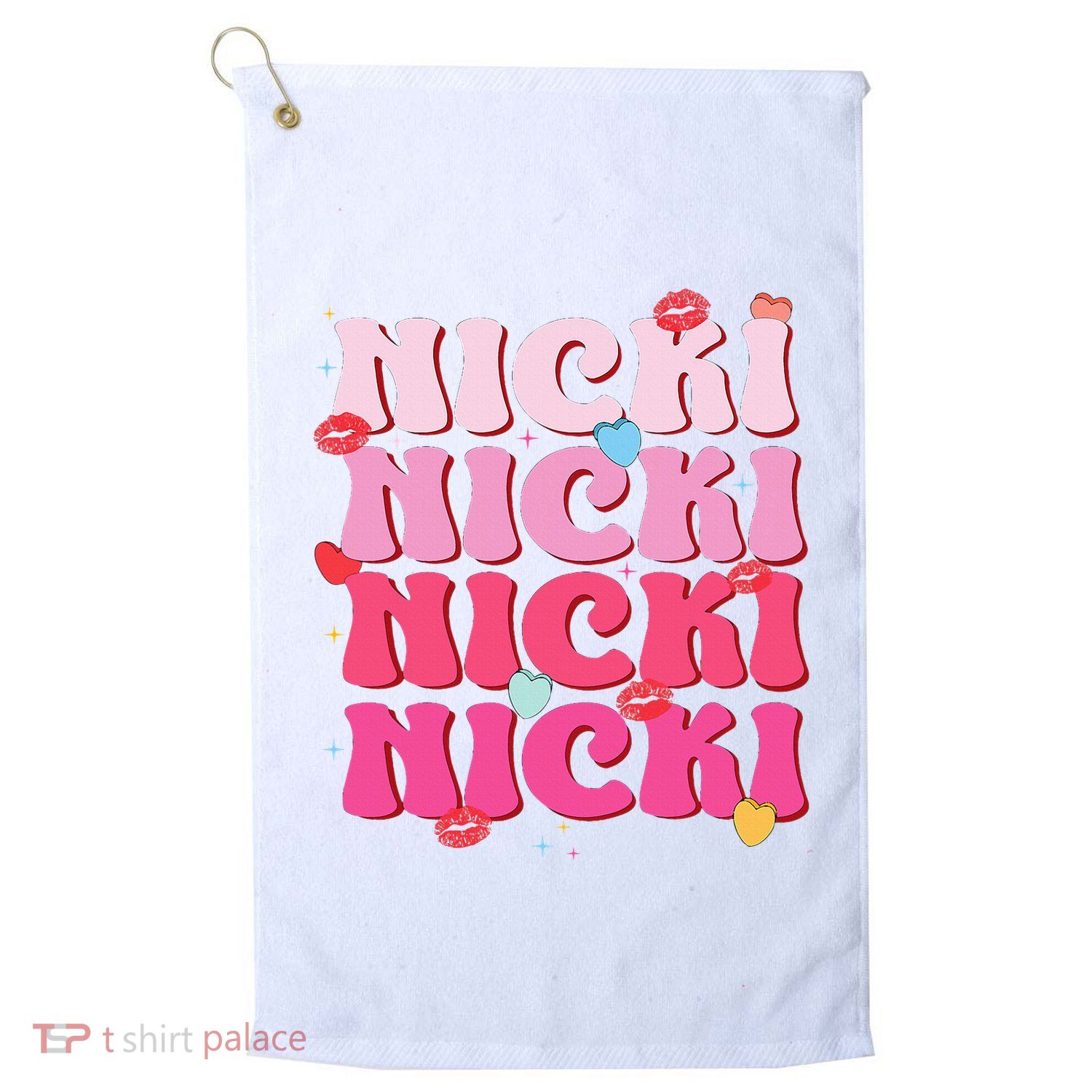 Nicki Personalized Name I Love Nicki Vintage Golf Towel