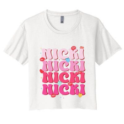 Nicki Personalized Name I Love Nicki Vintage Crop Top