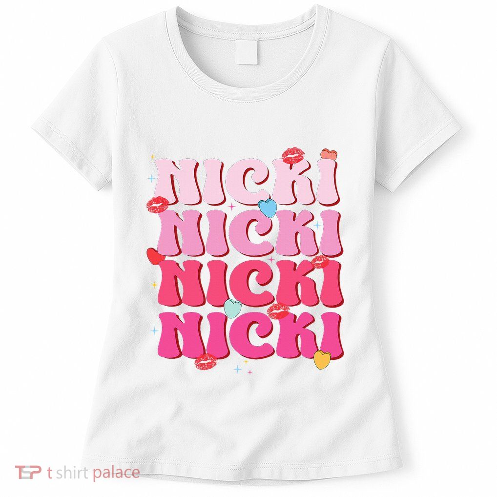Nicki Personalized Name I Love Nicki Vintage Womens T-Shirt