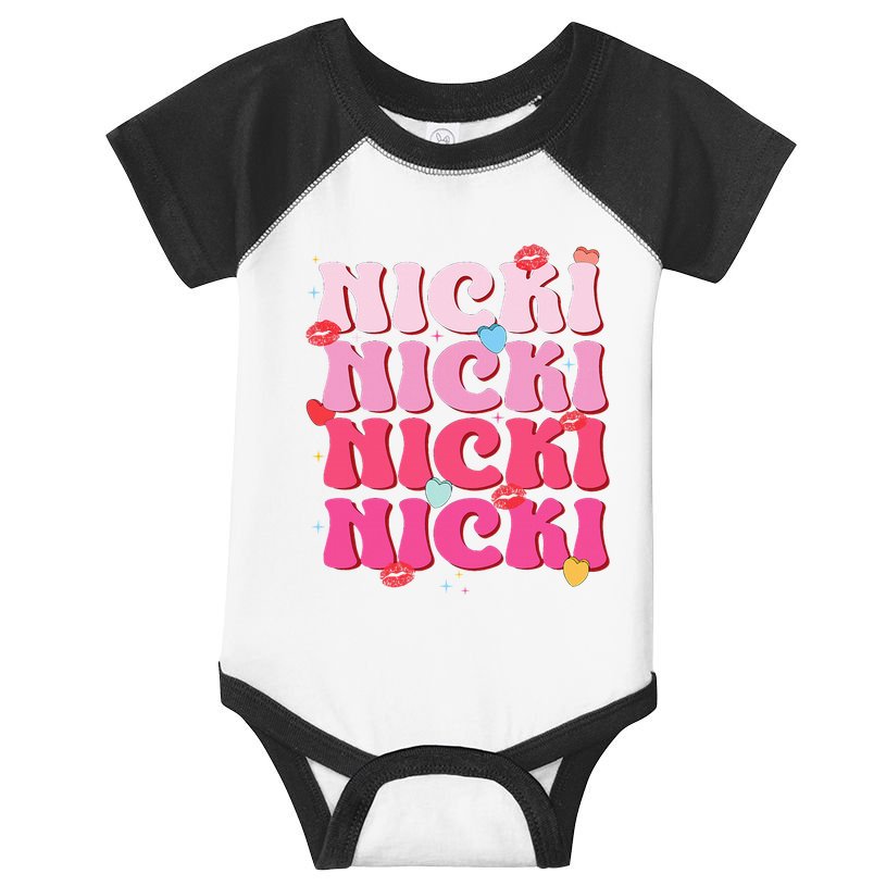 Nicki Personalized Name I Love Nicki Vintage Infant Baby Jersey Bodysuit