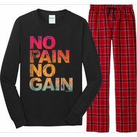 No Pain No Gain Motivation Workout Gym Long Sleeve Pajama Set