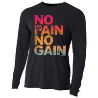 No Pain No Gain Motivation Workout Gym Cooling Performance Long Sleeve Crew