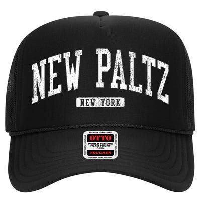 New Paltz New York Ny Js03 College University Style High Crown Mesh Back Trucker Hat