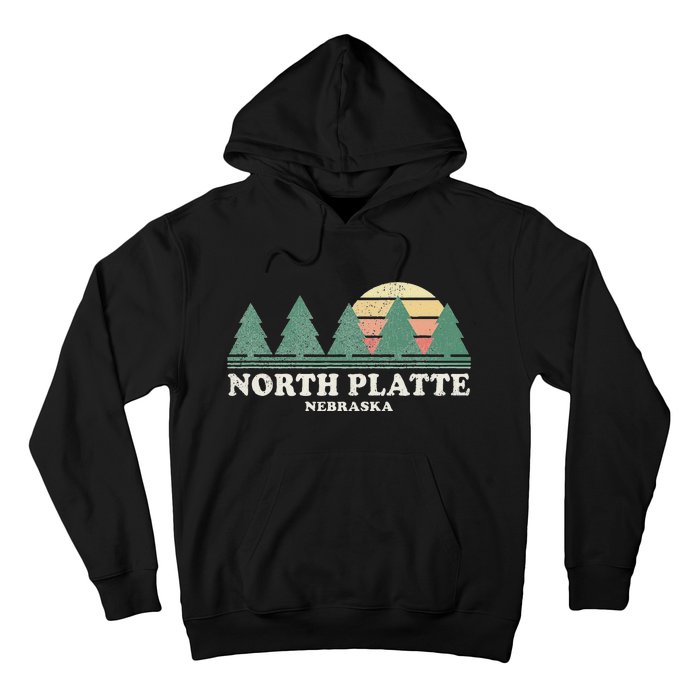 North Platte Ne Vintage Throwback Retro 70s Design Hoodie