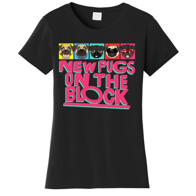 New Pugs On The Block Funny Pug Owner Pop Culture Gift Women's T-Shirt