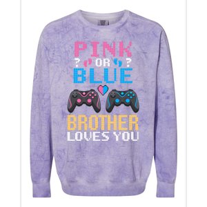 Nx6 Pink Or Blue Gender Reveal For Brother Video Game Lover Gift Colorblast Crewneck Sweatshirt