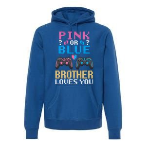 Nx6 Pink Or Blue Gender Reveal For Brother Video Game Lover Gift Premium Hoodie