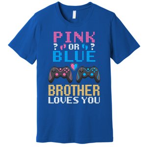 Nx6 Pink Or Blue Gender Reveal For Brother Video Game Lover Gift Premium T-Shirt