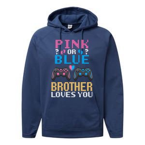 Nx6 Pink Or Blue Gender Reveal For Brother Video Game Lover Gift Performance Fleece Hoodie