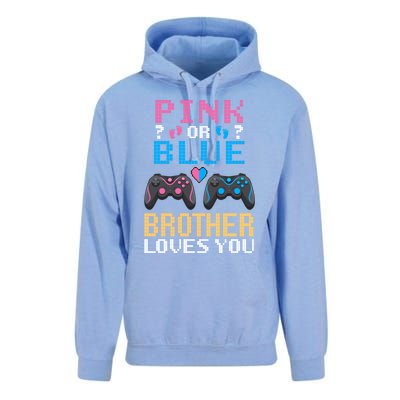 Nx6 Pink Or Blue Gender Reveal For Brother Video Game Lover Gift Unisex Surf Hoodie