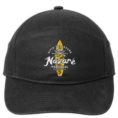 Nazare Portugal Praia Do Norte Vintage Surfing Great Gift 7-Panel Snapback Hat