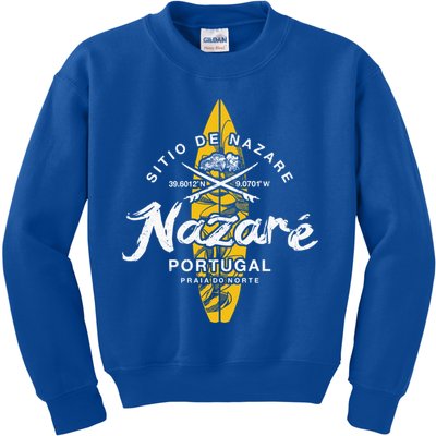Nazare Portugal Praia Do Norte Vintage Surfing Great Gift Kids Sweatshirt