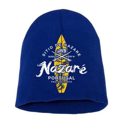 Nazare Portugal Praia Do Norte Vintage Surfing Great Gift Short Acrylic Beanie