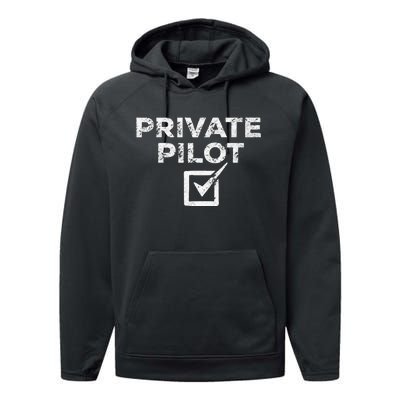 New Private Pilot Check Gift Performance Fleece Hoodie