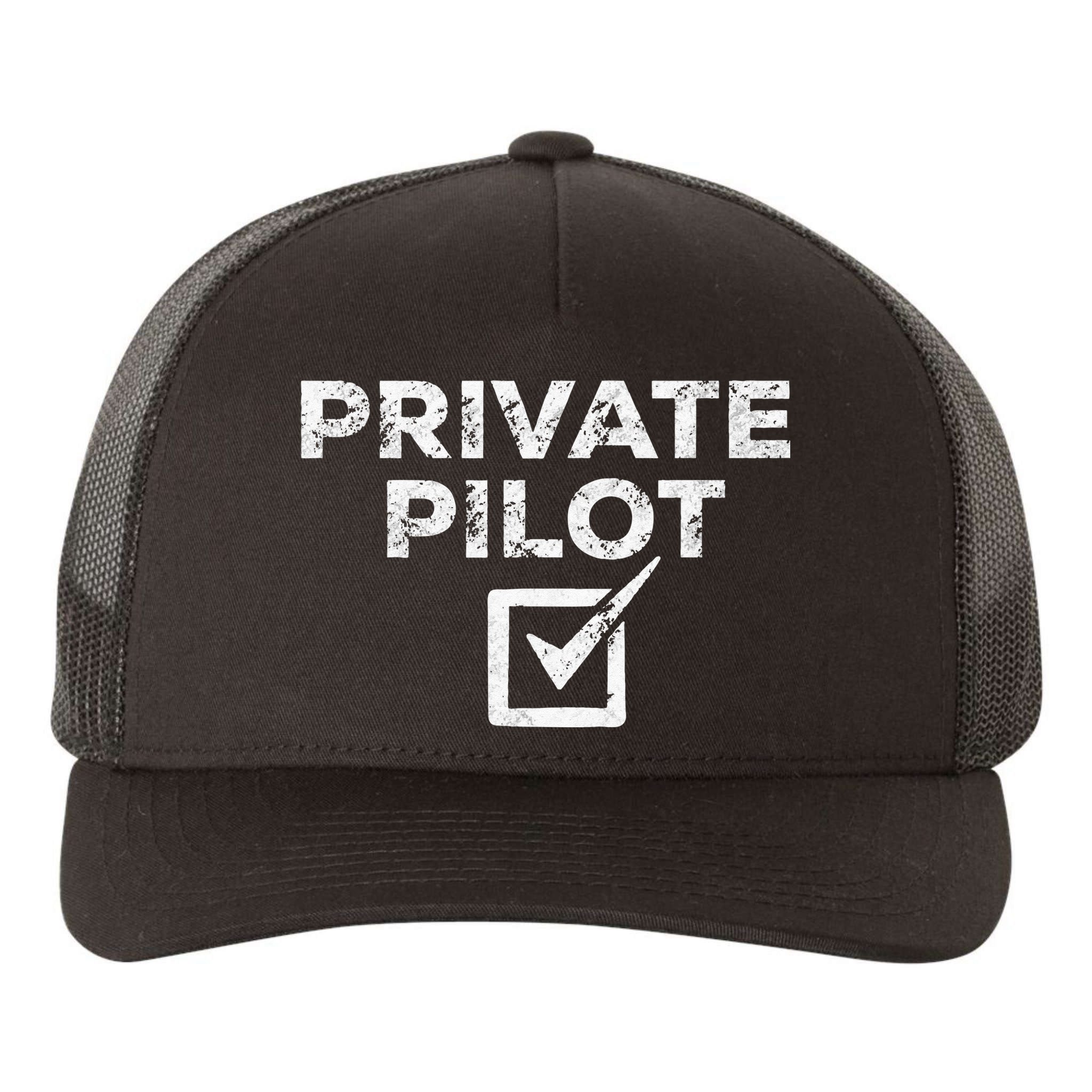 New Private Pilot Check Gift Yupoong Adult 5-Panel Trucker Hat