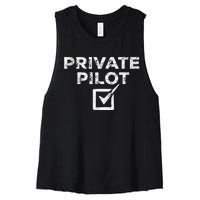 New Private Pilot Check Gift Women's Racerback Cropped Tank