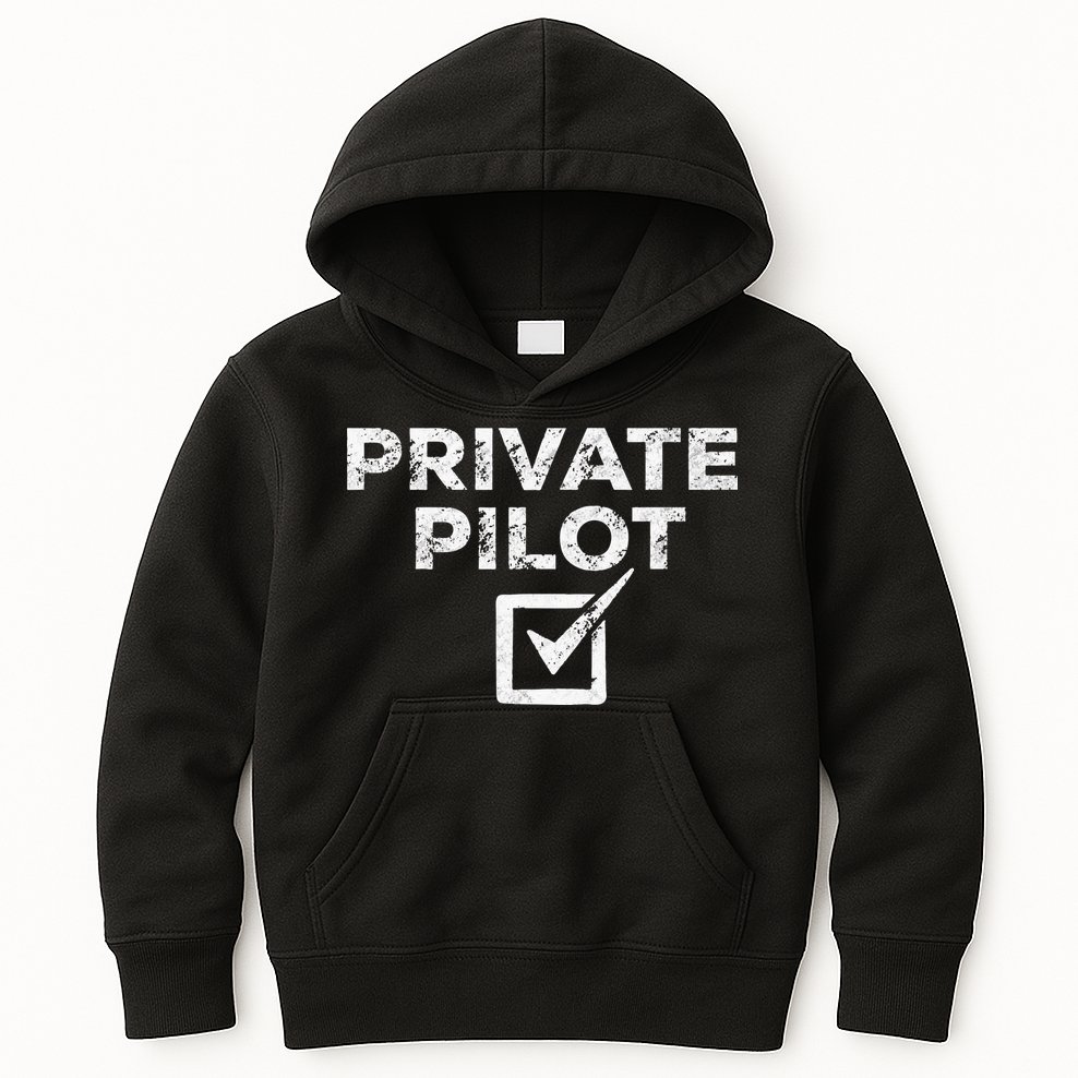 New Private Pilot Check Gift Kids Hoodie