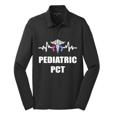 Nicu Pediatric Patient Care Technician Pct Feet Design Meaningful Gift Silk Touch Performance Long Sleeve Polo