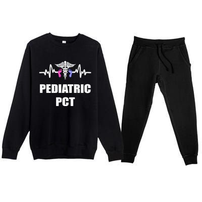 Nicu Pediatric Patient Care Technician Pct Feet Design Meaningful Gift Premium Crewneck Sweatsuit Set