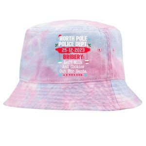 North Pole Police Dept Bribery Left Milk Cookies For Santa Gift Tie-Dyed Bucket Hat