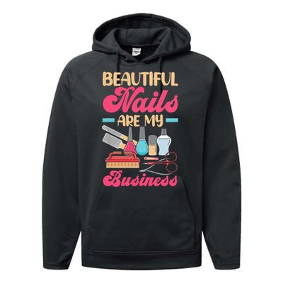 Nail Polish Pedicurist Manicurist For Nail Artists Nail Tech Performance Fleece Hoodie