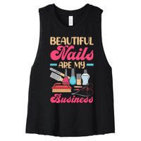 Nail Polish Pedicurist Manicurist For Nail Artists Nail Tech Women's Racerback Cropped Tank