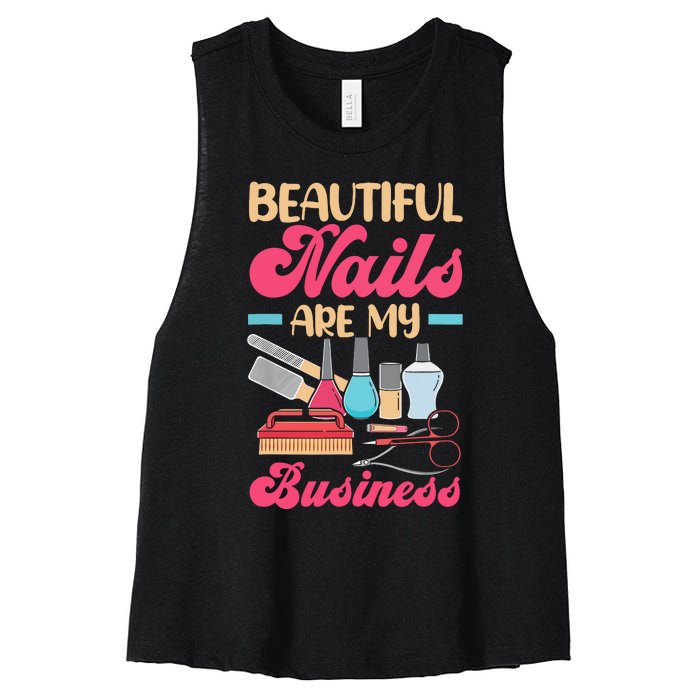 Nail Polish Pedicurist Manicurist For Nail Artists Nail Tech Women's Racerback Cropped Tank