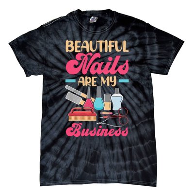 Nail Polish Pedicurist Manicurist For Nail Artists Nail Tech Tie-Dye T-Shirt