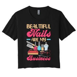 Nail Polish Pedicurist Manicurist For Nail Artists Nail Tech Women's Crop Top Tee