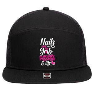 Nail Polish Pedicurist Manicurist For Nail Artists Quote 7 Panel Mesh Trucker Snapback Hat