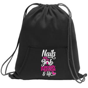 Nail Polish Pedicurist Manicurist For Nail Artists Quote Sweatshirt Cinch Pack Bag