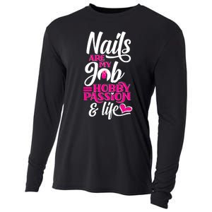 Nail Polish Pedicurist Manicurist For Nail Artists Quote Cooling Performance Long Sleeve Crew